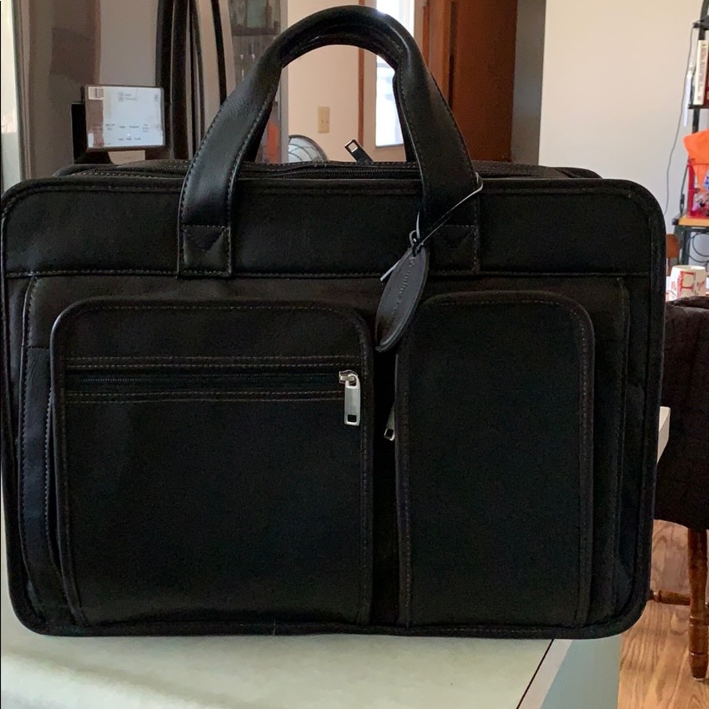 Wilson’s Leather black briefcase—NEVER USED!
